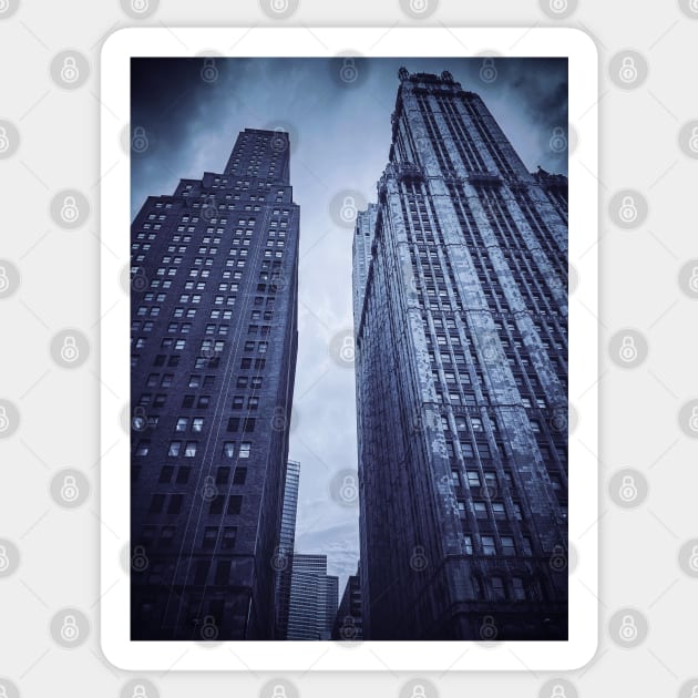 Manhattan Skyscrapers Dark Sky NYC Sticker by eleonoraingrid